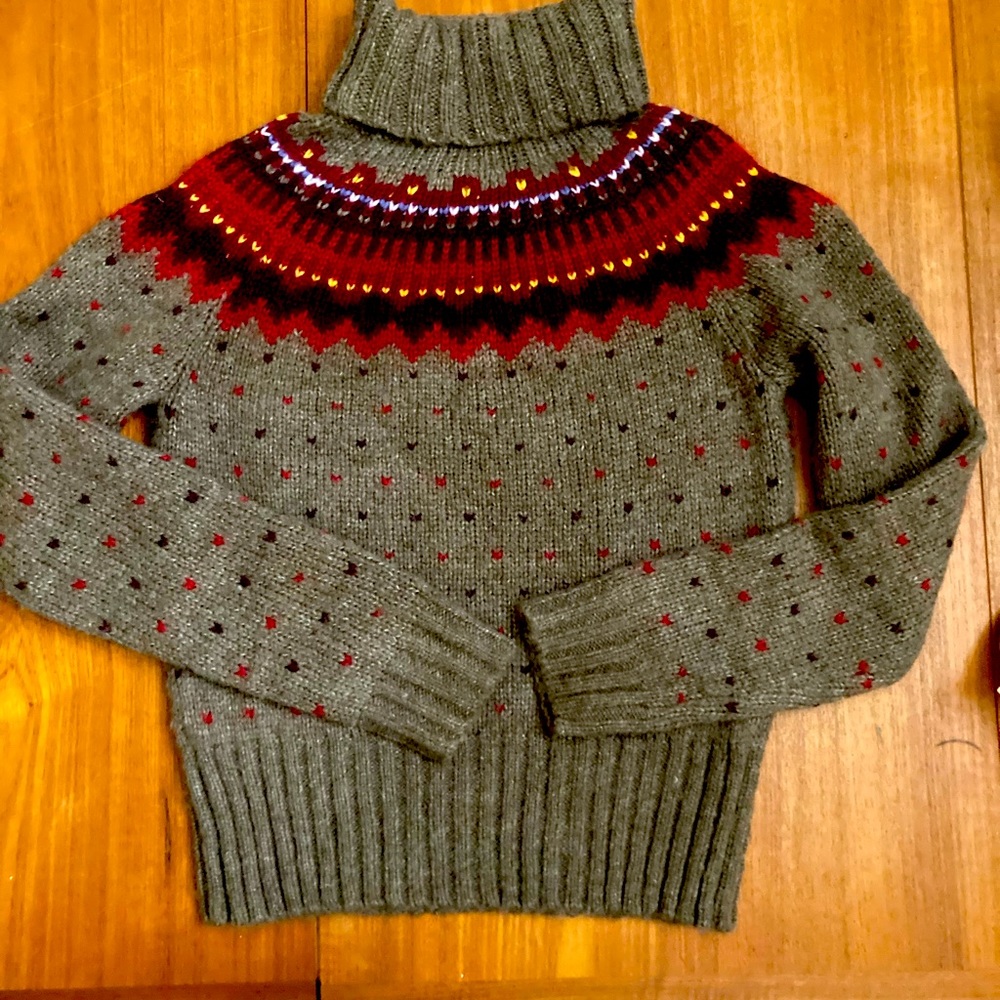 Womens J. Crew Fair Isle Mohair Sweater Med